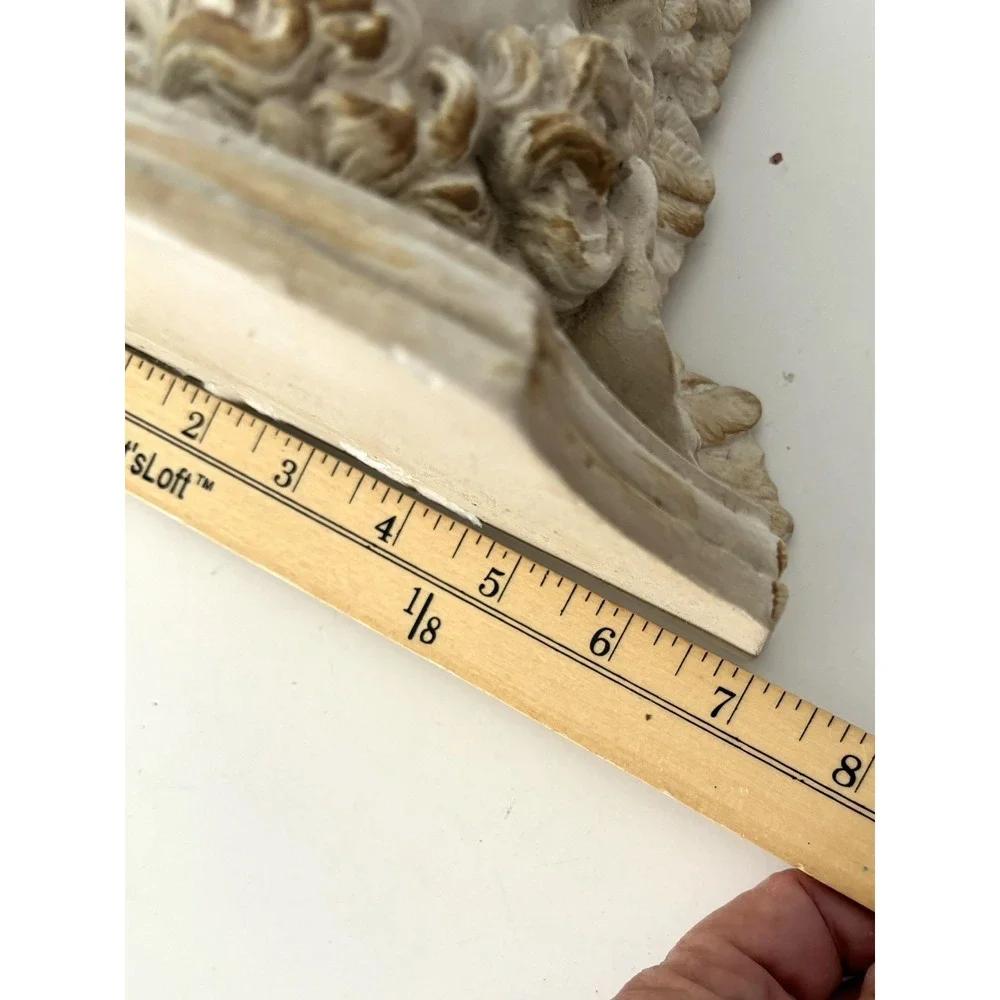 Vintage Cupid Angel Cherub Sconce Wall Bracket Sculpture Shelf plaster
